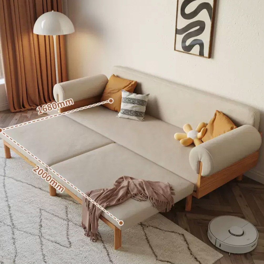 King Size/ 3 seater Length 180cm Pera Sofa Bed with Solid Oak Wooden