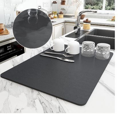 Kitchen Soft Diatomite Mat Sink Dish Drying Mat Toilet Water Absorbent ...
