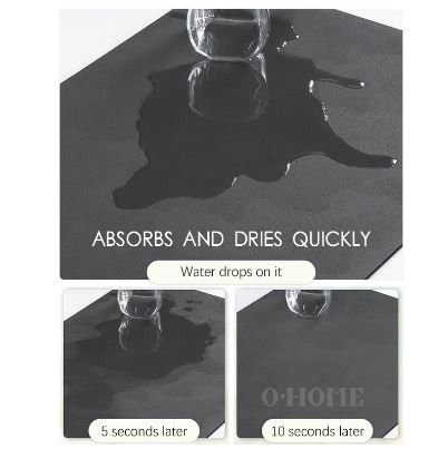 Kitchen Soft Diatomite Mat Sink Dish Drying Mat Toilet Water Absorbent ...