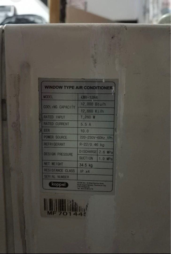 Koppel Aircon 1.5 HP, TV & Home Appliances, Air Conditioning and
