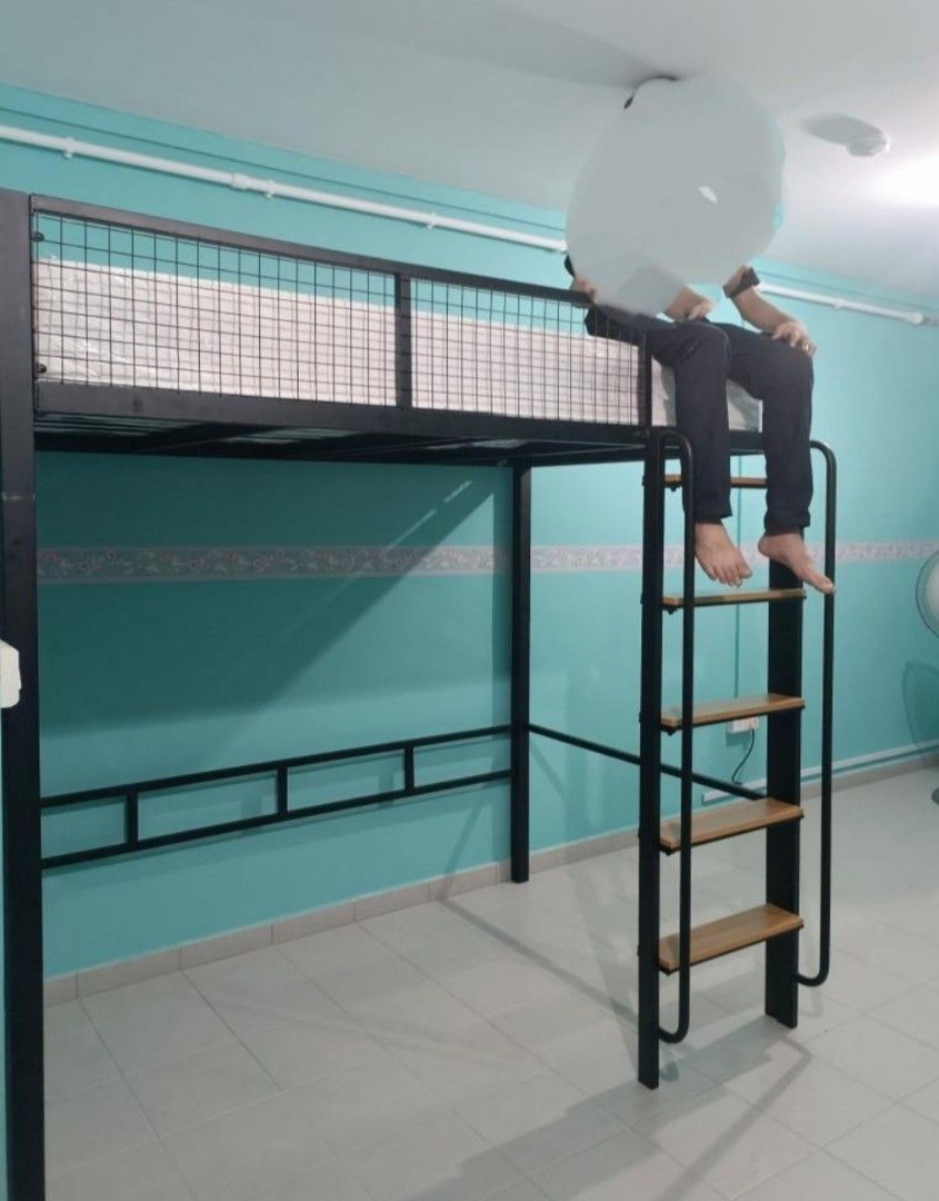 Loft bed with mattress (super single)., Furniture & Home Living