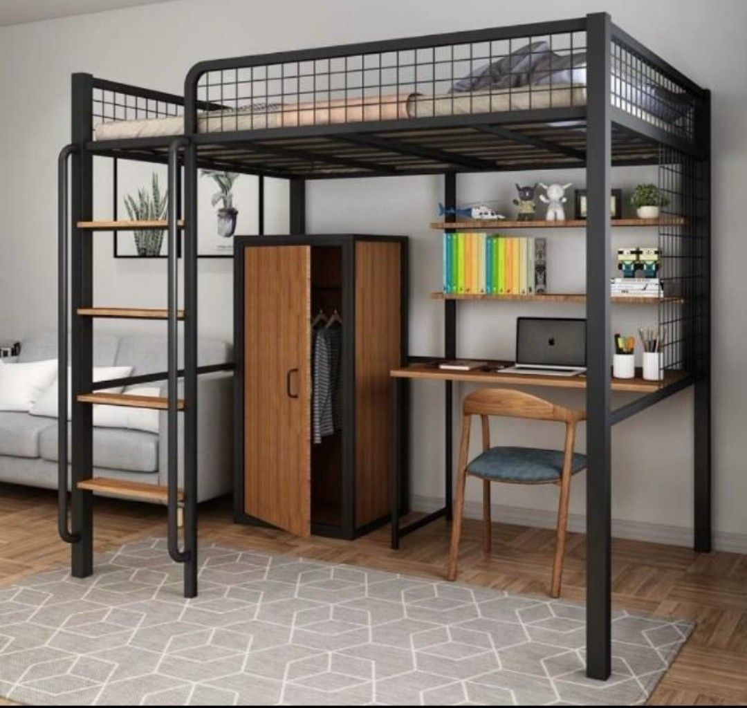 Loft bed with mattress (super single)., Furniture & Home Living