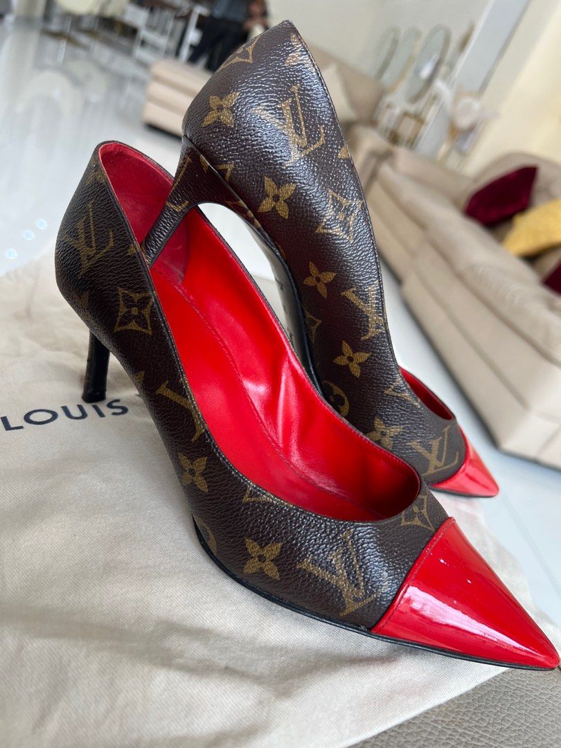 Louis Vuitton Cherry Pumps in Kitten Heels Size 39, Women's