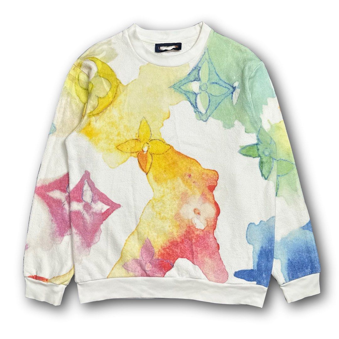 LOUIS VUITTON GIANT WATERCOLOR MONOGRAM SWEATER, Women's Fashion, Tops,  Longsleeves on Carousell