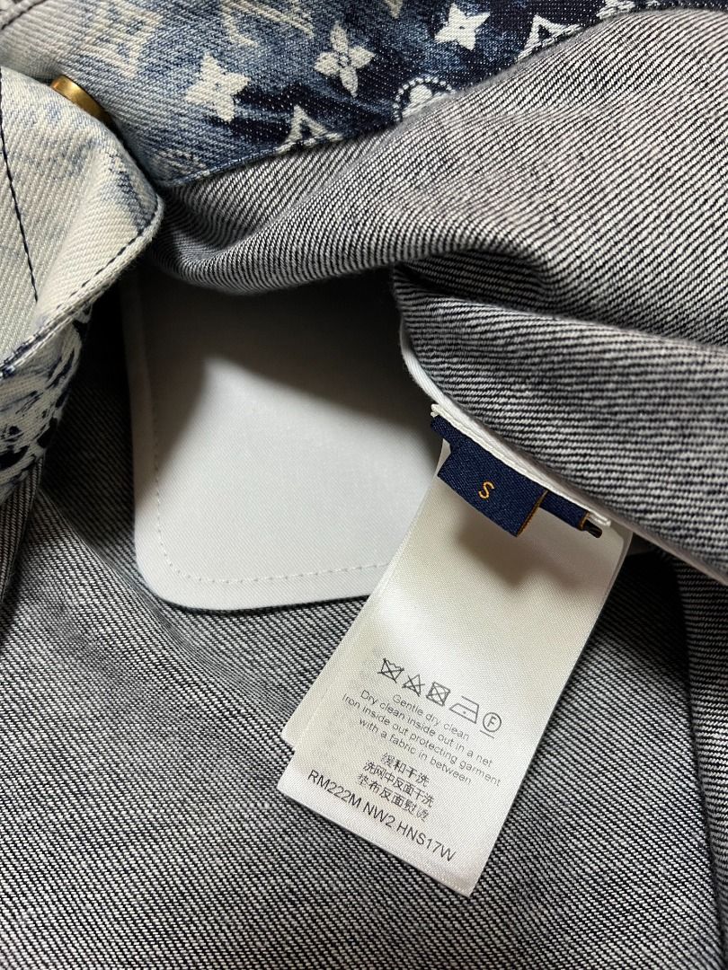 LV Louis Vuitton Monogram Bandana Denim Shirt, Luxury, Apparel on Carousell