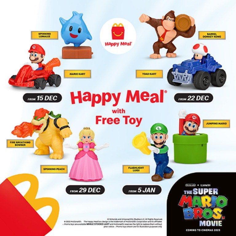 Mcdonald S The Super Mario Brothers Movie Happy Meal Toys Complete Set