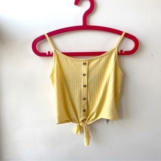 英國New look購入黃色細肩綁帶背心
