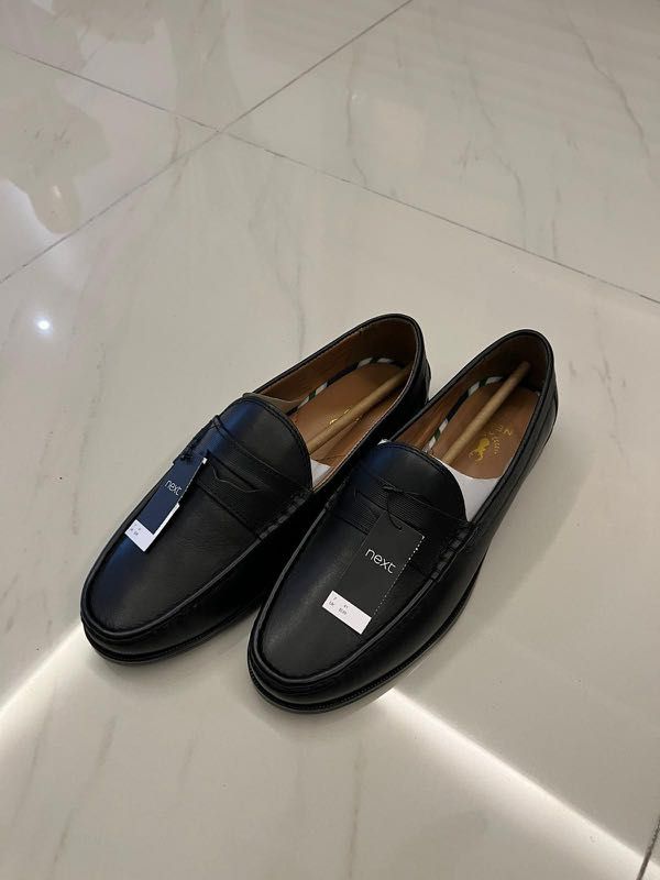 NEXT Black Leather Office Shoes UK7 EUR41
