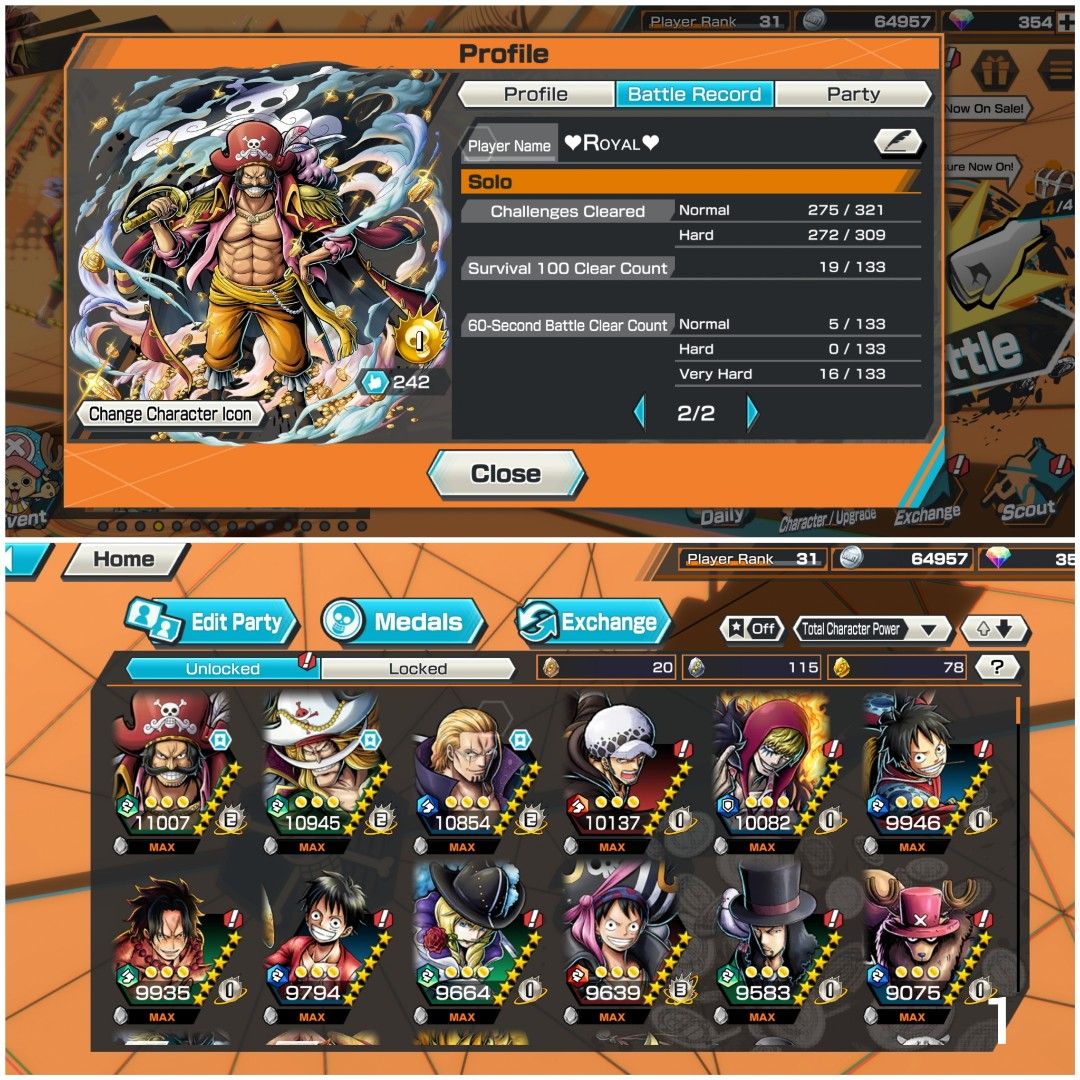 OPBR One Piece Bounty Rush Account Roger Extreme Legendary, Video