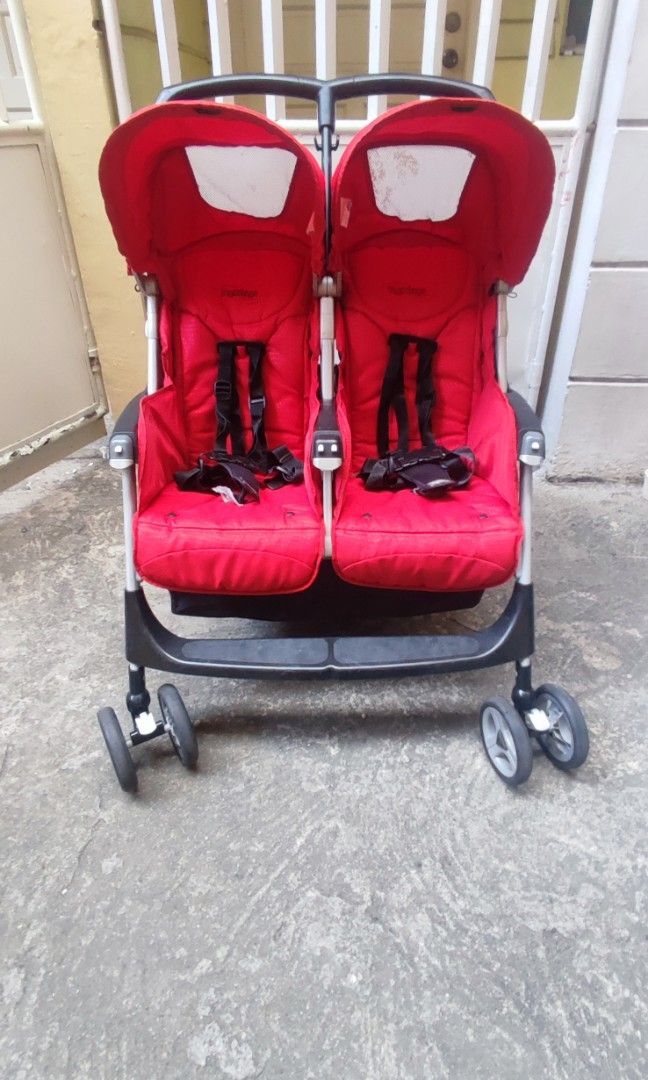 Peg Perego Aria Twin Stroller, Babies & Kids, Going Out, Strollers on