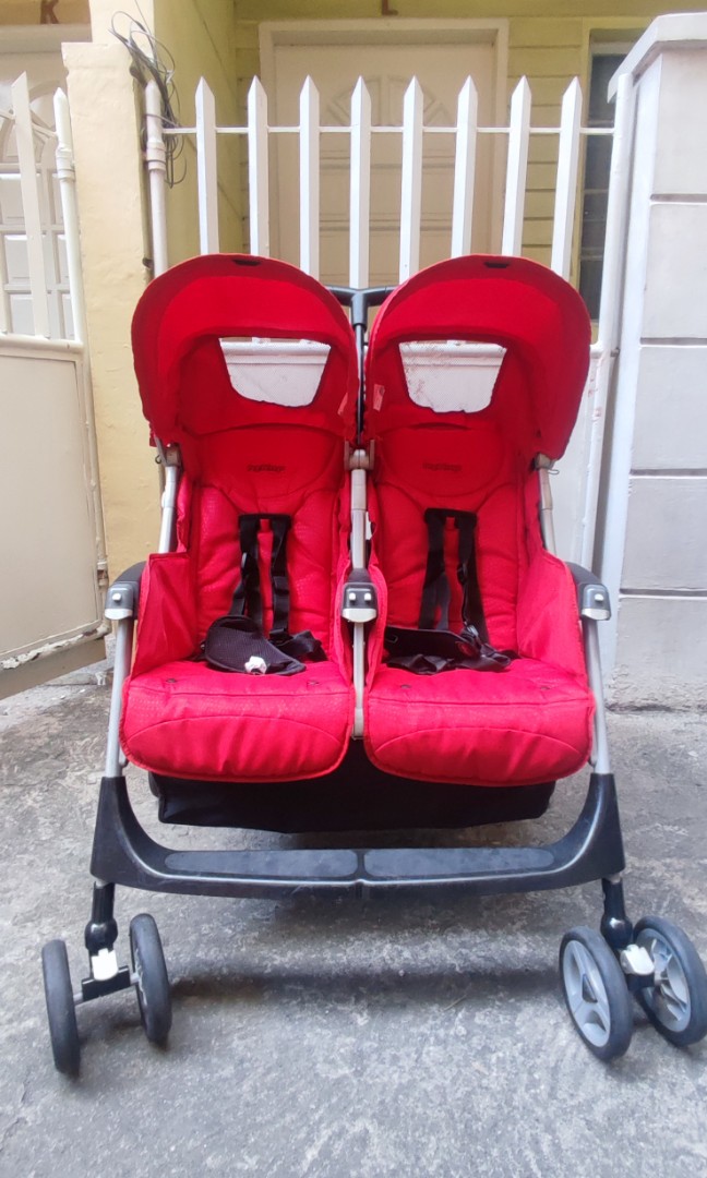 Peg Perego Aria Twin Stroller, Babies & Kids, Going Out, Strollers on