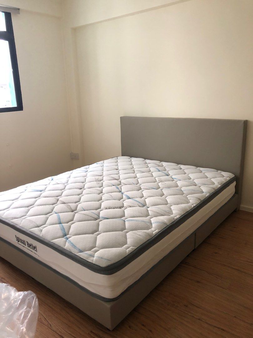 85 New Queen Bed & Mattress, Furniture & Home Living, Furniture, Bed