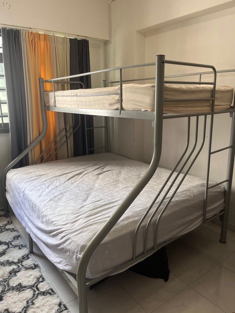 Queen Double Decker Metal Bed Frame, Furniture & Home Living, Furniture