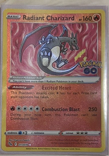 Radiant Charizard Card, Hobbies & Toys, Toys & Games on Carousell