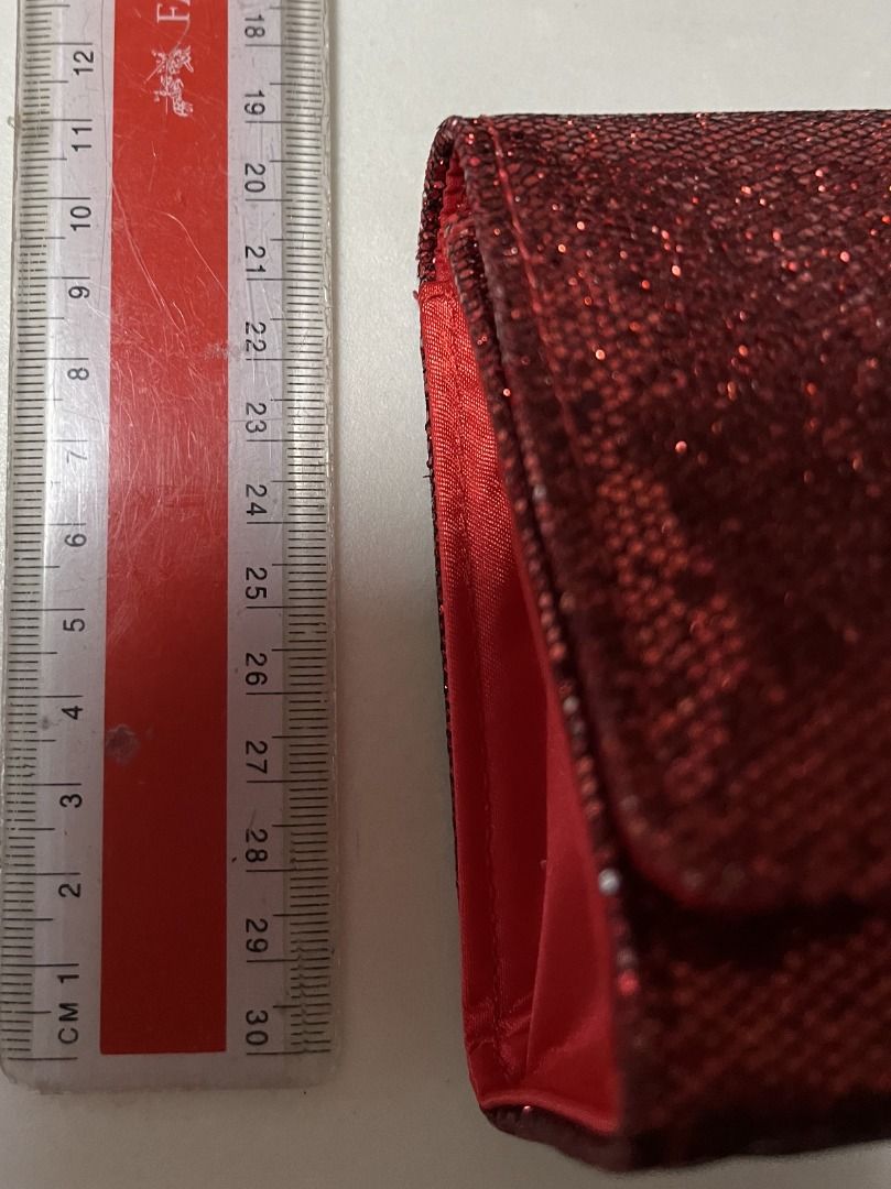 Red outlet glitter clutch