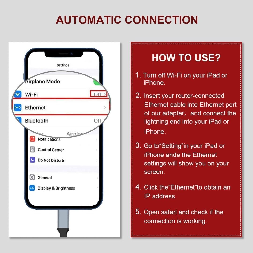 RJ45 LAN Network Adapter for Phone Pad, Phone Adapter