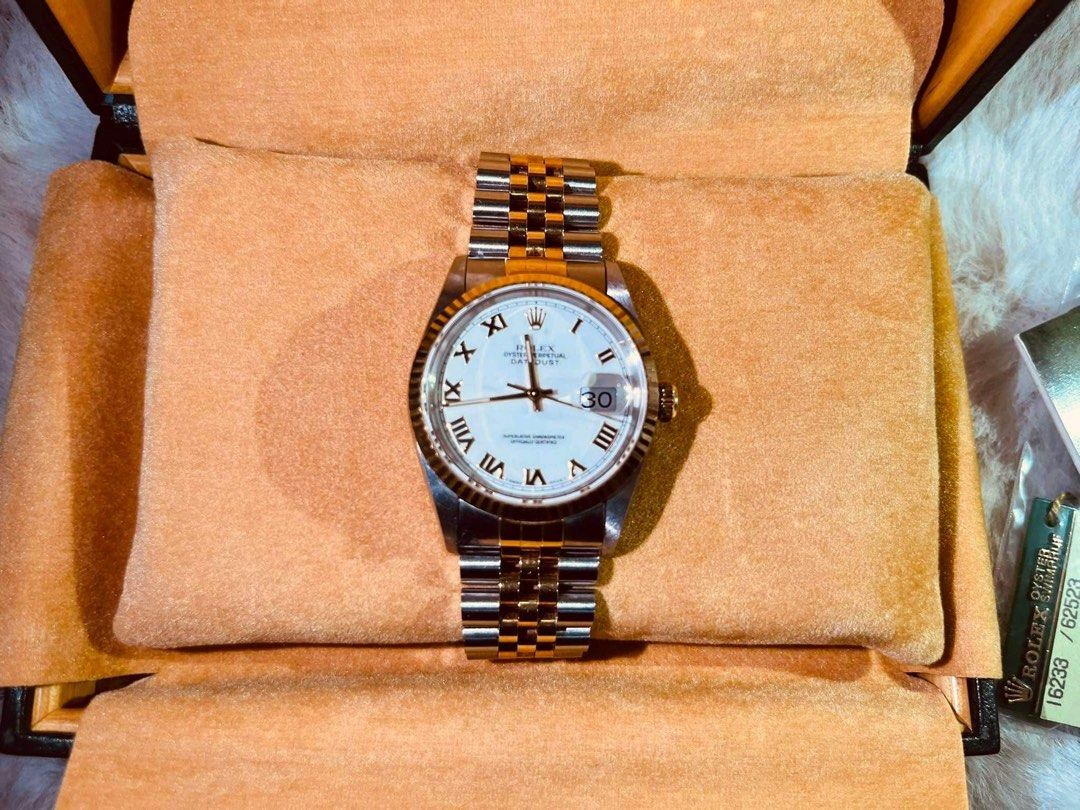ROLEX (Category: Luxury Watches) located in Quezon City. Submitted by tin.tin_aviles (Listing ID 1210901773, Image 3). Description: ROLEX DateJust Oyster Perpetual Rolex Datejust *Two tone *36 mm *1998 Series *Complete set with box and certificate *Good condition.