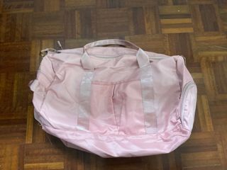 Salmon Pink Gym Bag/ Shoulder Bag with Shoe and Yoga Mat Compartment