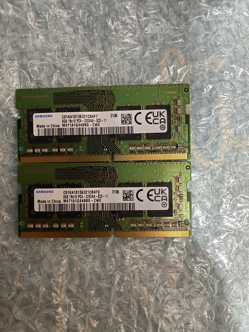 Samsung ddr4 3200 ram 8gb 2條, 電腦＆科技, 手提電腦- Carousell