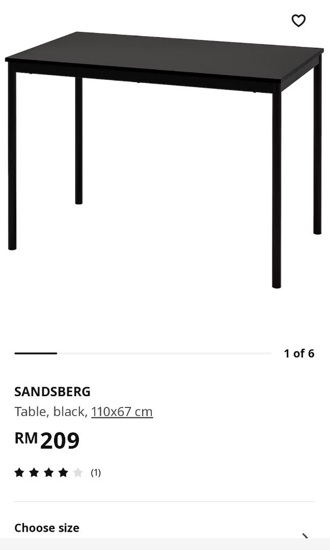 Sandsberg Ikea Dining Table, Furniture & Home Living, Furniture, Tables
