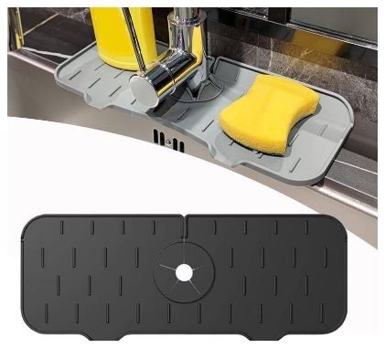 Extended Silicone Splash Catcher For Sink Faucet Kitchen Wrapround Sink  Splash Guard Mat Silicone Bathroom Faucet Drip Catcher Countertop Protector  Dr