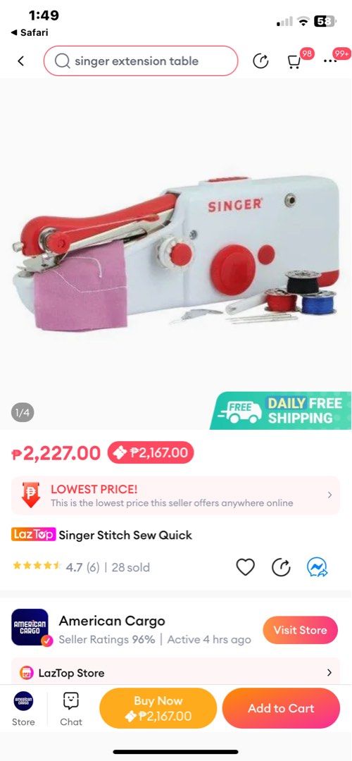 Extension Table Singer Sewing Machine