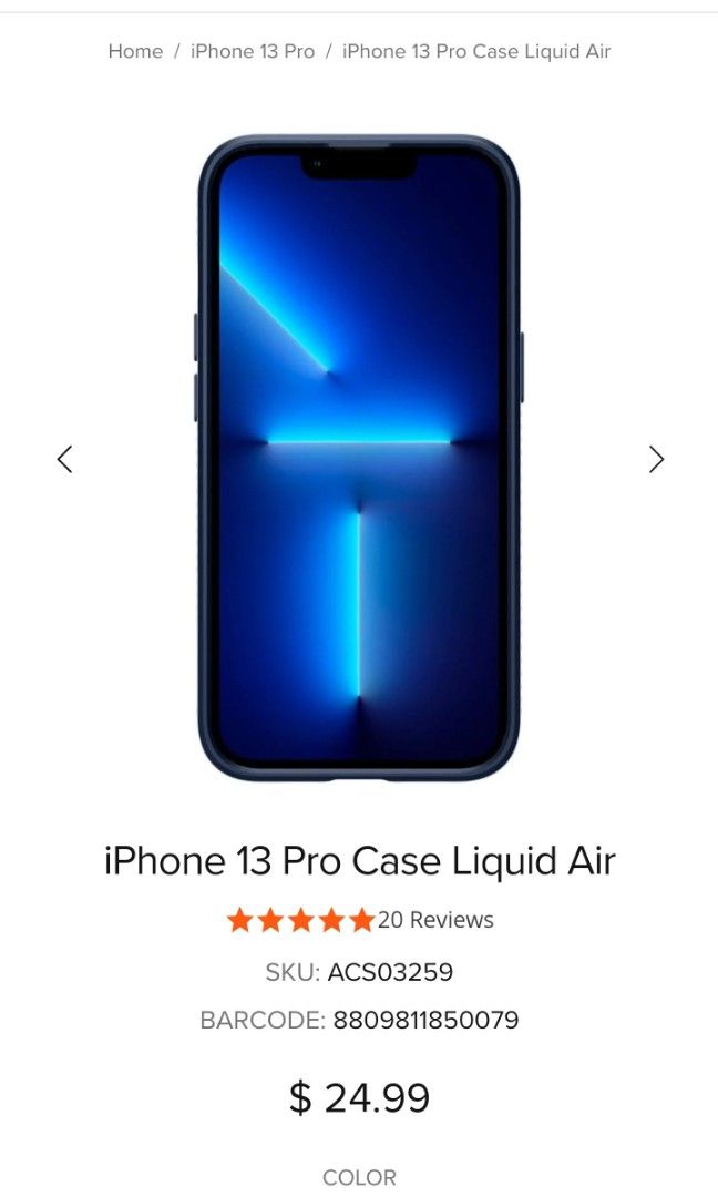 Spigen liquid air case for iPhone 13 Pro, Mobile Phones & Gadgets