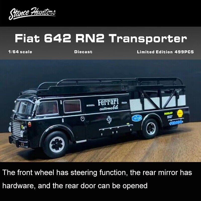 Stance Hunters SH 1:64 FIAT Bartoletti 642 1957 trailer transport truck  Black, Hobbies & Toys, Toys & Games on Carousell