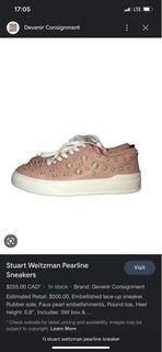 Stuart Weitzman Pearline Blush Pink Sneakers 6.5