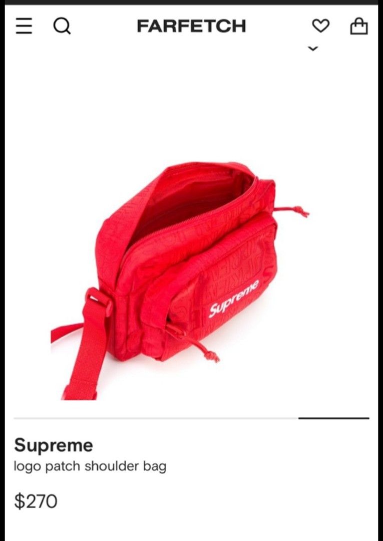 Supreme Logo Patch Shoulder Bag In Red