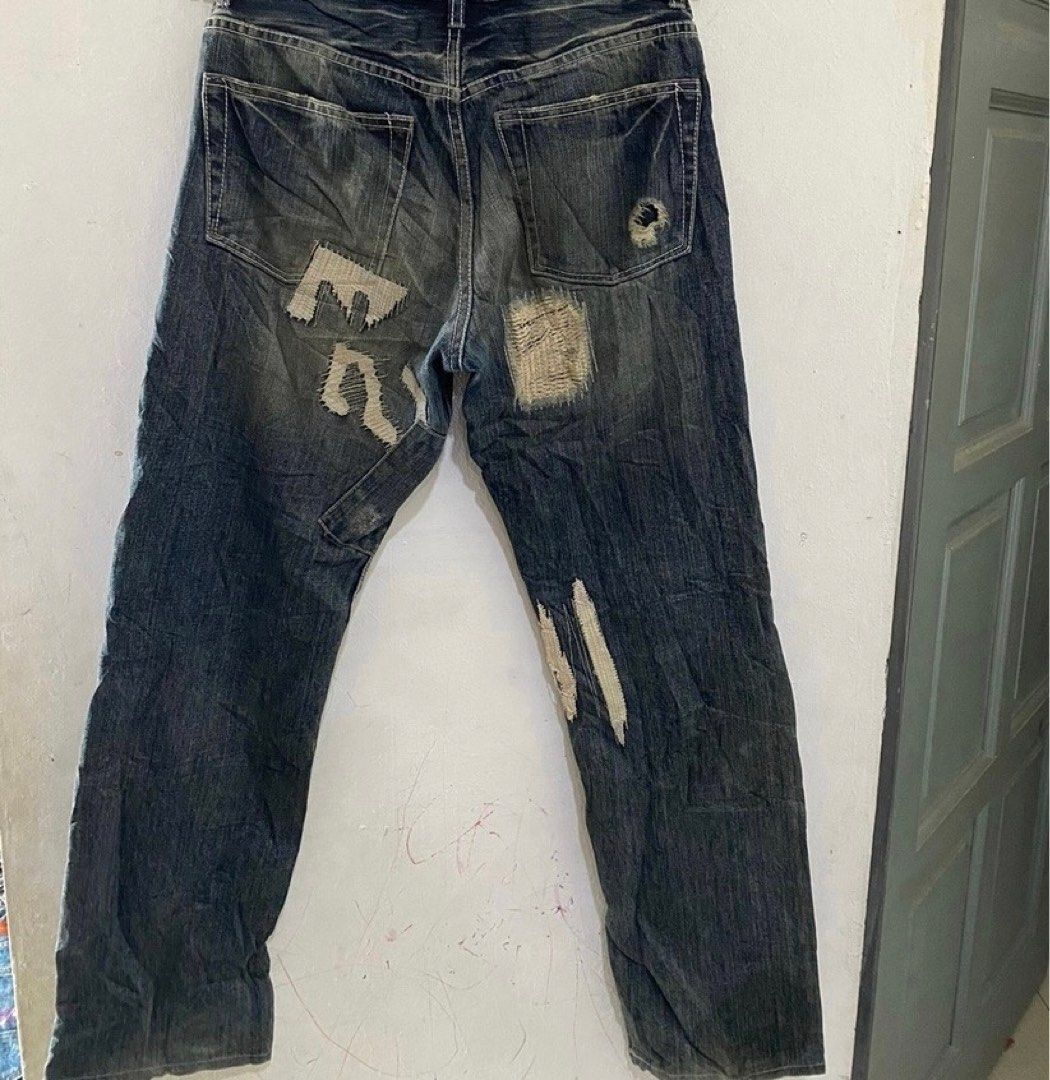 Takeo Kikuchi Jeans Koyak Style Patchwork Men s Fashion Bottoms