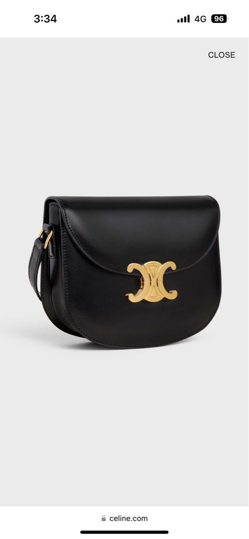 teen besace triomphe 18.5 all black calfskin