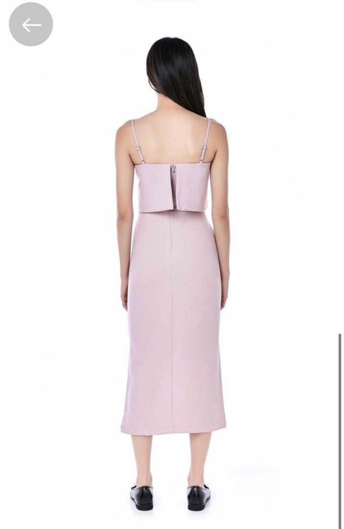blue and pink midi dress