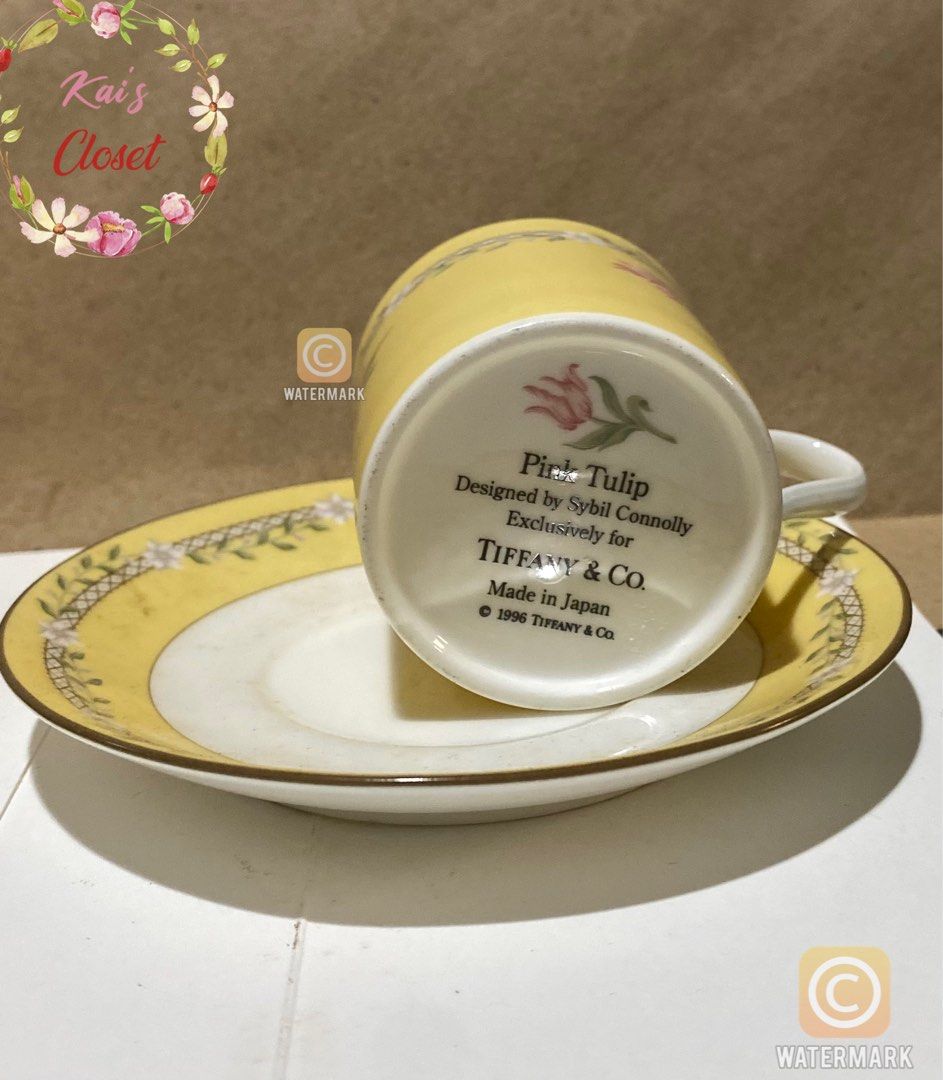 Tiffany & Co. Pink Tulip Espresso/Demitasse Cup and Saucer, Furniture ...