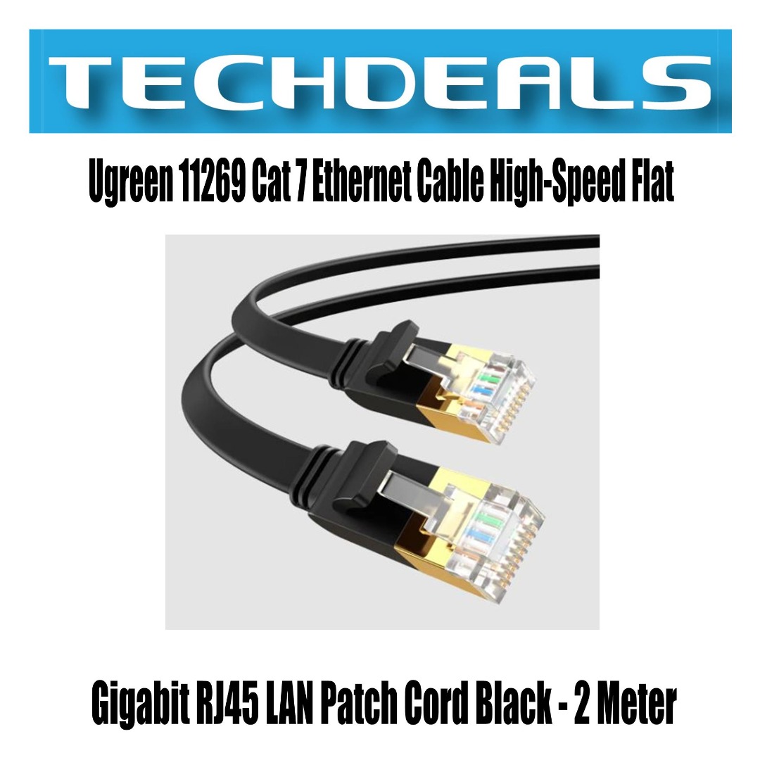 Ugreen 11269 Cat 7 Ethernet Cable High-Speed Flat Gigabit RJ45 LAN ...