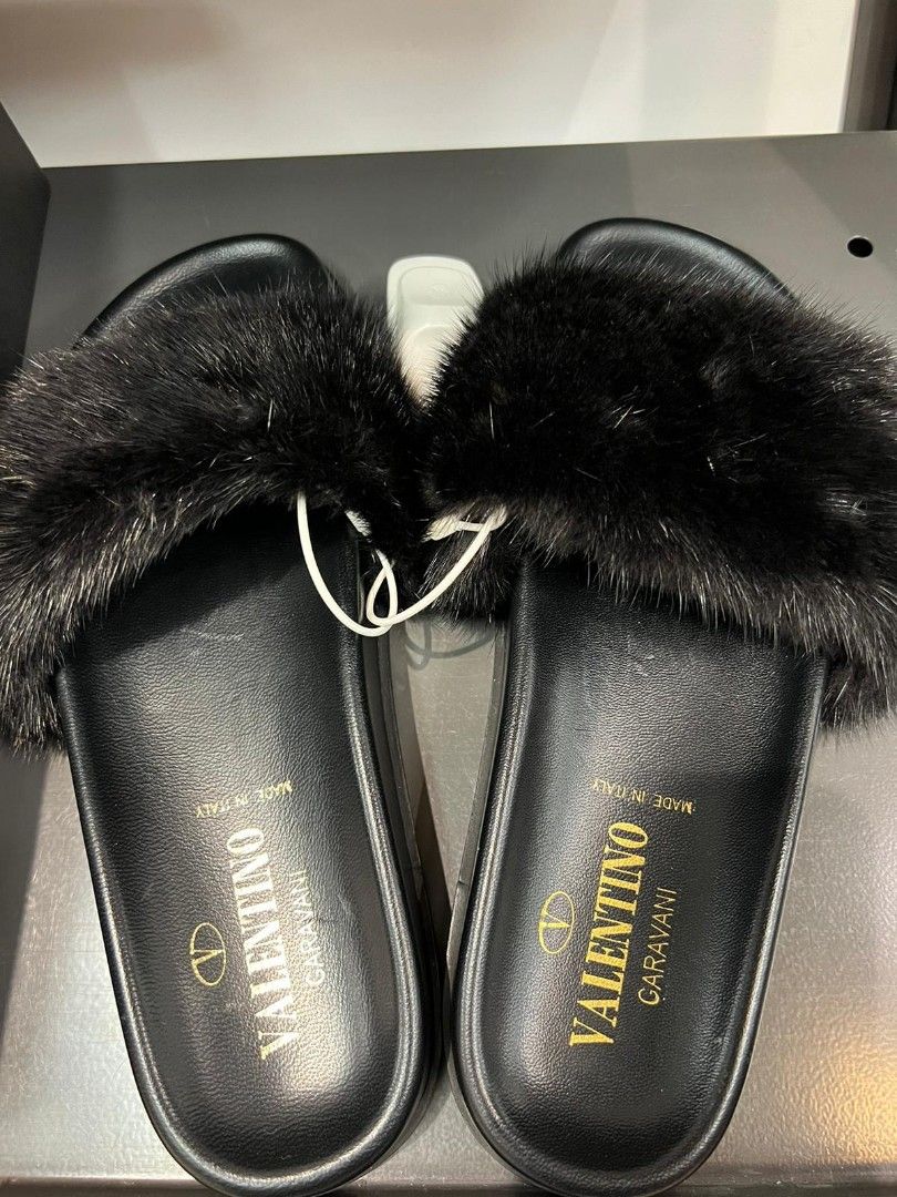 Valentino outlet mink slides