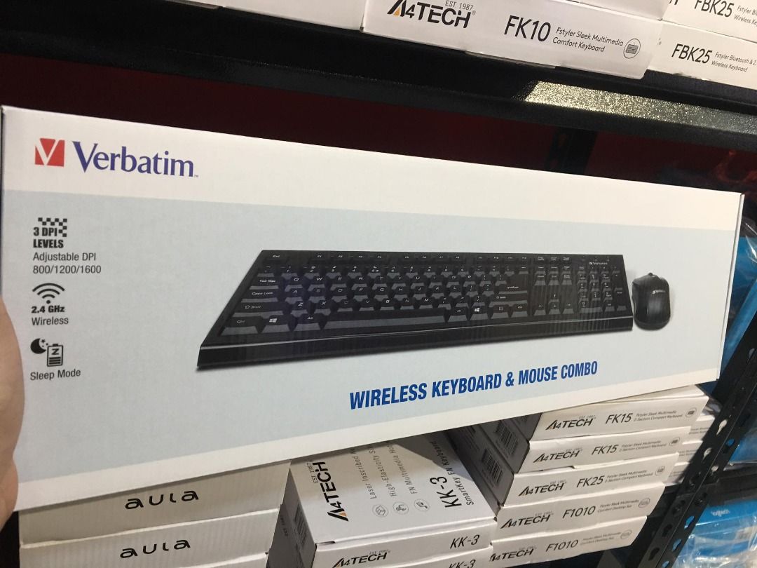 Verbatim Wireless Keyboard & Mouse Combo 66519, Computers & Tech, Parts
