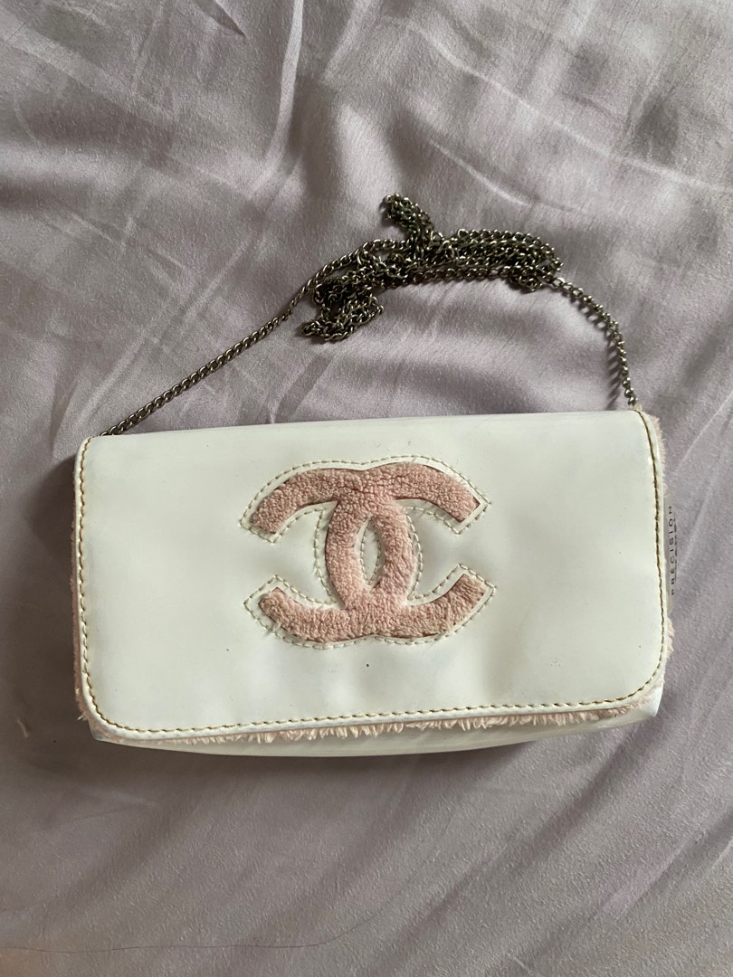 Vintage Chanel VIP / precision white and pink furry bac, Luxury, Bags &  Wallets on Carousell