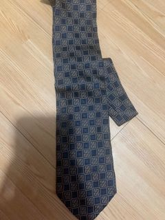 Vintage Fendi Blue 100% Silk Designer Tie - Made in Italy - 10cm Wide