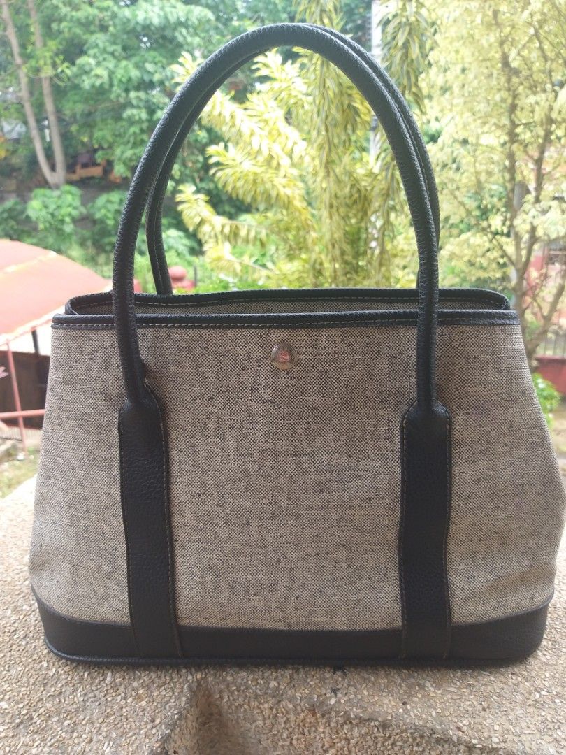 Hermès Vintage - Garden Party PM - Dark Brown Beige - Canvas Handbag -  Avvenice