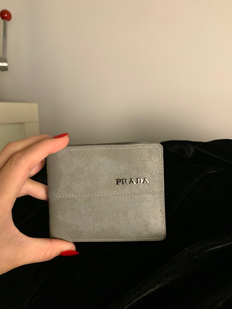 Vintage Prada wallet Grey, Luxury, Bags & Wallets on Carousell