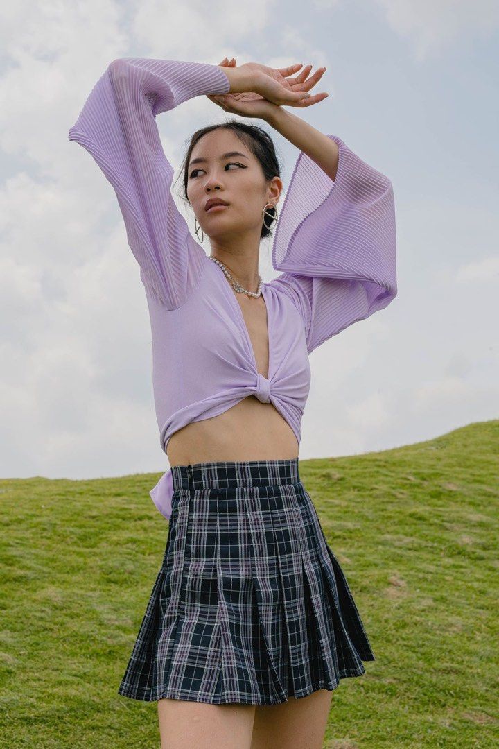 YHF 00 s Skirt in Black Grey tennis skirt Women s Fashion