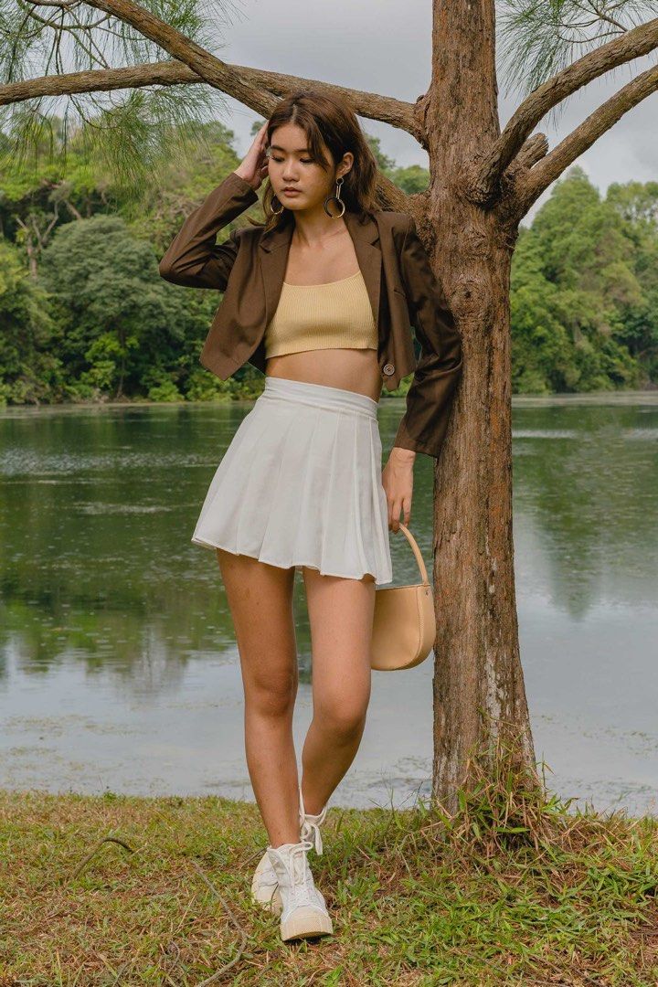 YHF IT GIRL SKIRT in white tennis skirt Women s Fashion