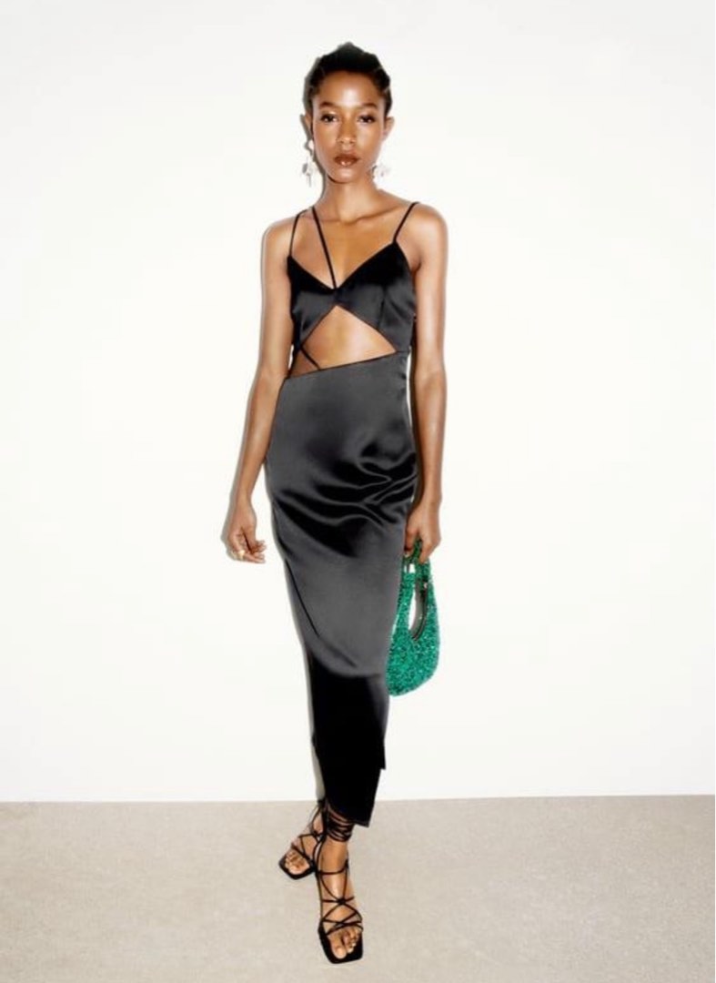 Zara black sales cut out dress