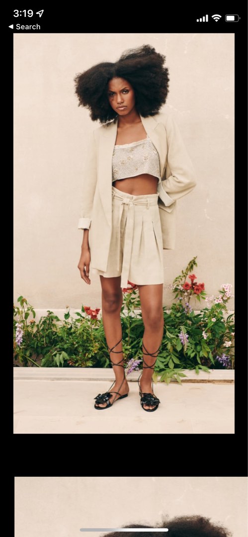 Zara linen blend belted Bermuda shorts, Women's Fashion, Bottoms