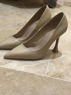 Zara Nude Heels - Genuine Leather