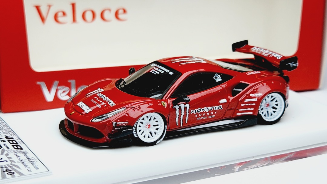 1:64 Veloce Ferrari 488 GTB Ultra Red Monster LB Performance. Resin.,  興趣及遊戲, 玩具 遊戲類- Carousell