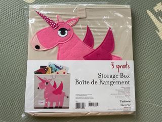 3 Sprouts Cube Storage Box, Unicorn