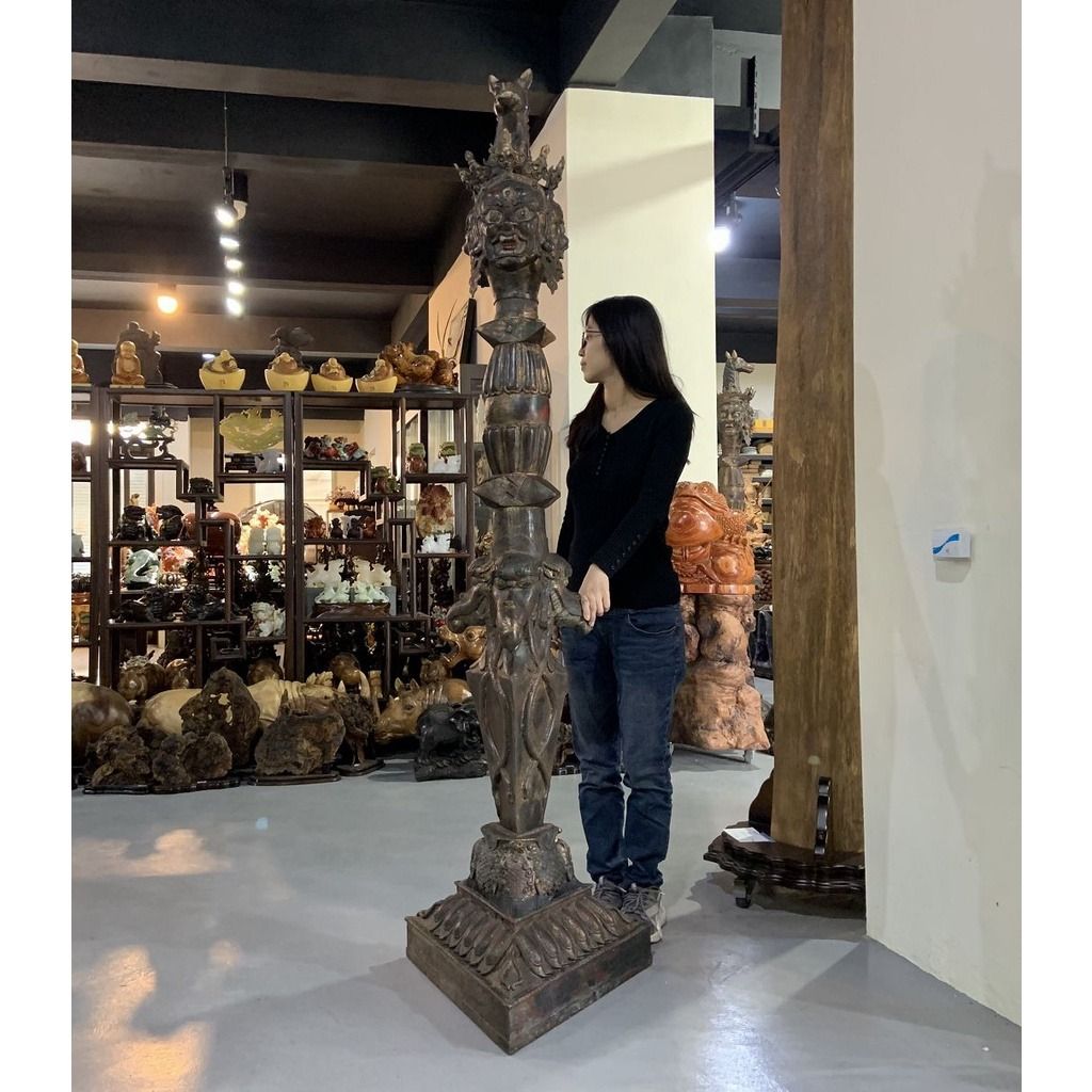 手作 純銅 密教法具 馬頭明王金剛杵35cm5