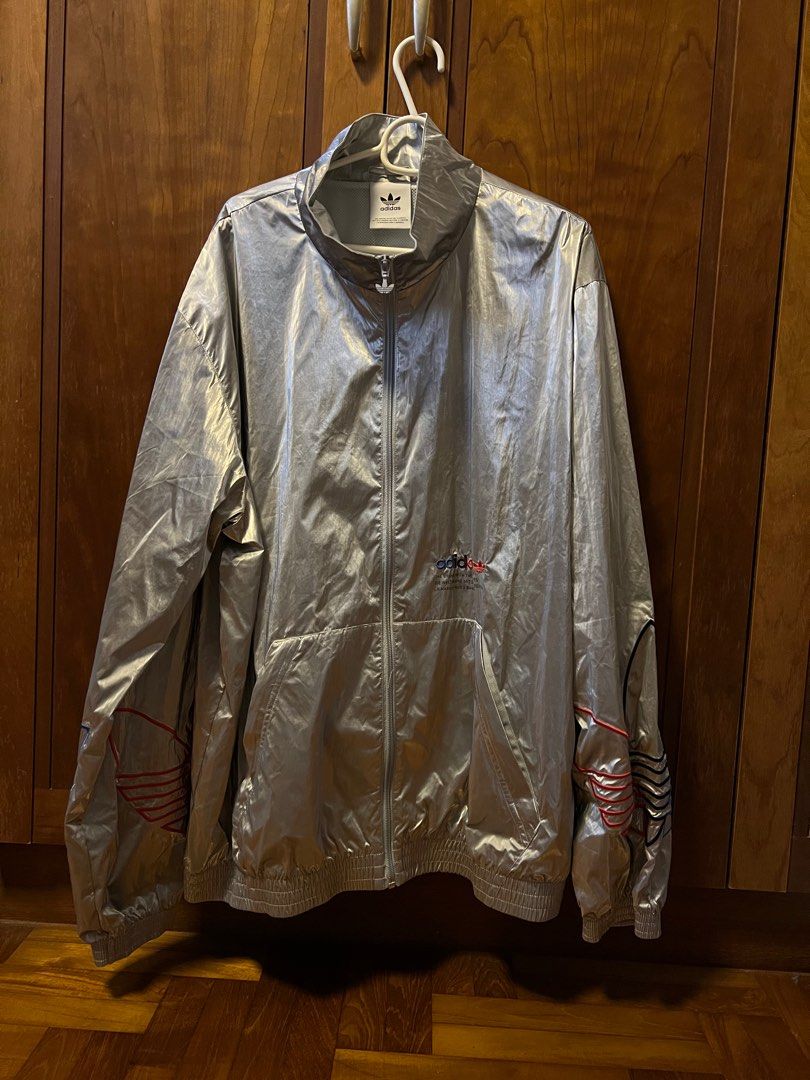Adidas jacket top silver